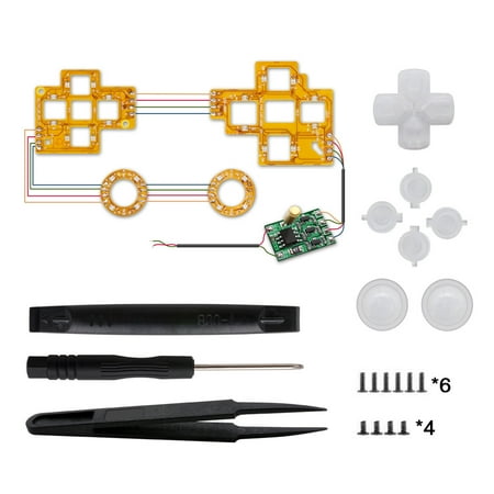 1 Set Multi-colors Luminated Dpad Thumbsticks Face Buttons LED Kit Replacement Accessories for PS4 Controller