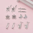 thumbnail image 1 of 1 Set Musical Instruments Theme Tibetan Style Zinc Alloy Pendants Cornet & Saxophone & Flute & Trumpet & Piano Antique Silver 24pcs/set, 1 of 5