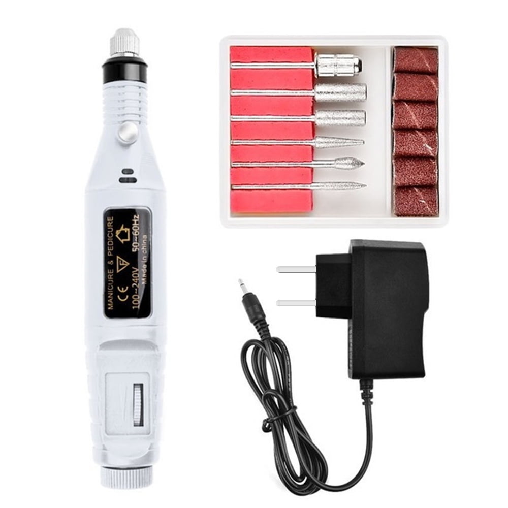 1 Set Nail Drill Electric Nail Drill Acrylic Nail Tools BIUJEW Professional Portable Nail Kit Nail File Nail Tips Manicure Pedicure Machine Set White Walmart