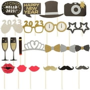 1 Set New Year Photo Props Photo Booth Props 2023 New Year Eve Party Supplies