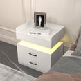 thumbnail image 1 of 1 Set Nightstand With Adjustable LED Strip Light, 2-Drawers, Large Storage Space, Perfect for Bedroom, Living Room & Study, 1 of 11