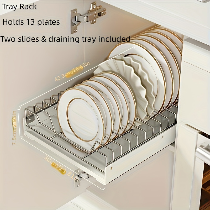 1 Set No Hole Kitchen Pullout Shelf under Sink Pullout Sliding Drawer Organizer 4