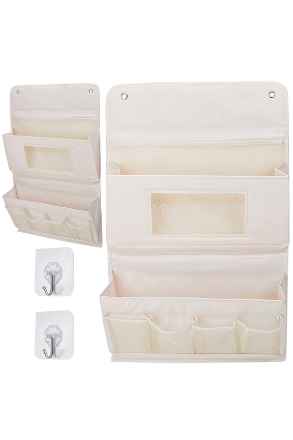 1 Set Non-woven Fabrics Mesh Hanging Jewelry Roll Storage Bags Rectangle with Hanger Hook White 63x40.5x1cmDIY