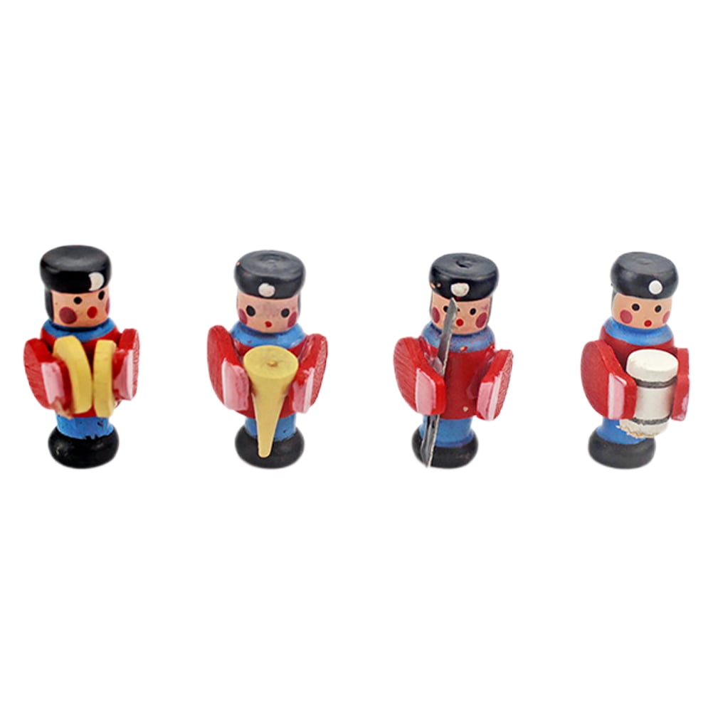 1 Set Nutcracker Figures Tiny Wood Nutcracker Drummer Puppet Model