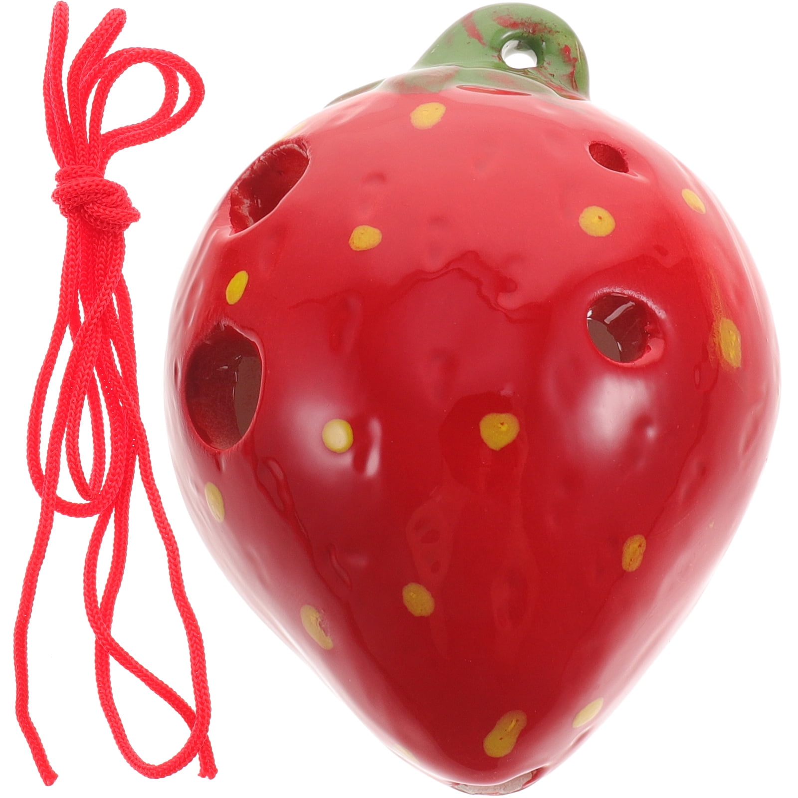 Qiysamall 1 Set Ocarina Lovely Strawberry Shaped 6 Holes Ocarina