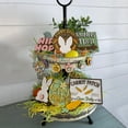 1 Set Of Easter Tiered Tray Decor Easter Table Wooden Sign Decorations