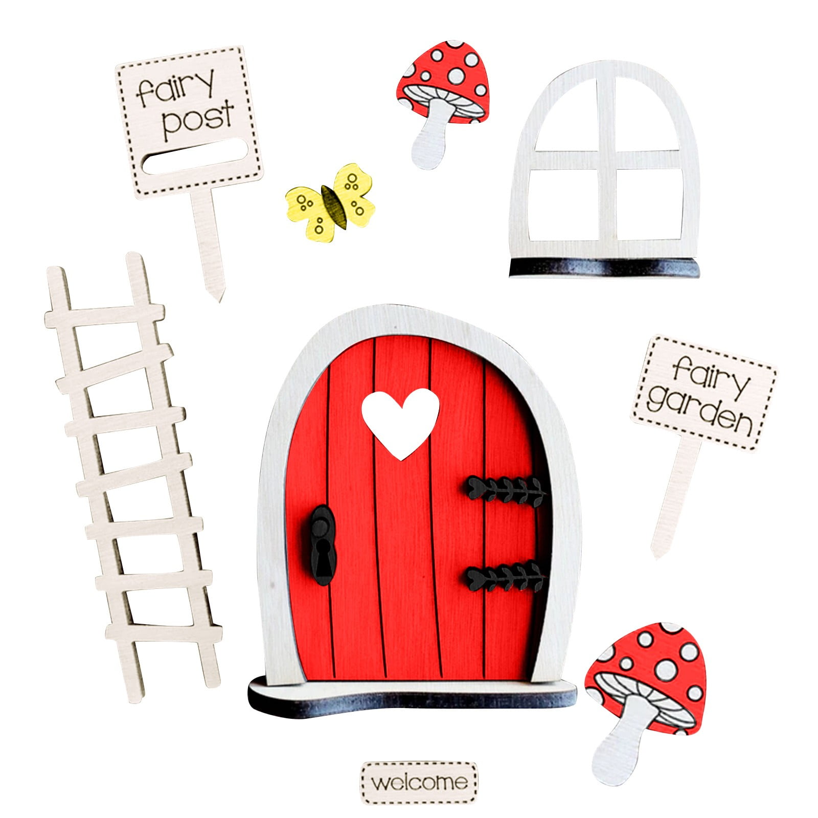 1 Set Of Fairy Garden Decorations Miniature Home Window And Door For