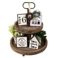 1 Set Of Farmhouse Tiered Tray Decor Family Tiered Decor With Wooden