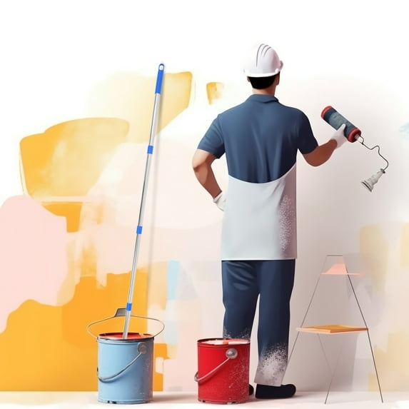 1 Set Of Four-Section Stainless Steel Painting Roller Extension Pole Adjustable Roller Brush Rod Extendable Paint Roller Stick Paint Roller Extension Stainless Steel Pole