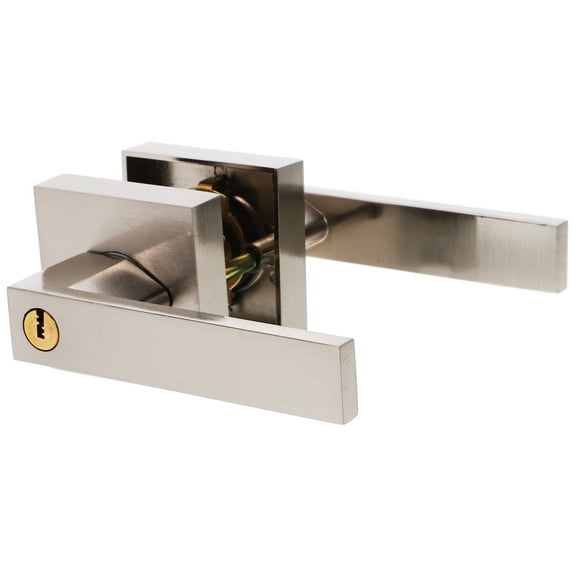 1 Set Of Matte Door Handle With Lock Interior Door Knob For Bed And Bath Heavy Duty Door Lever Door Lock Reversible For Left Or Right Handed Door