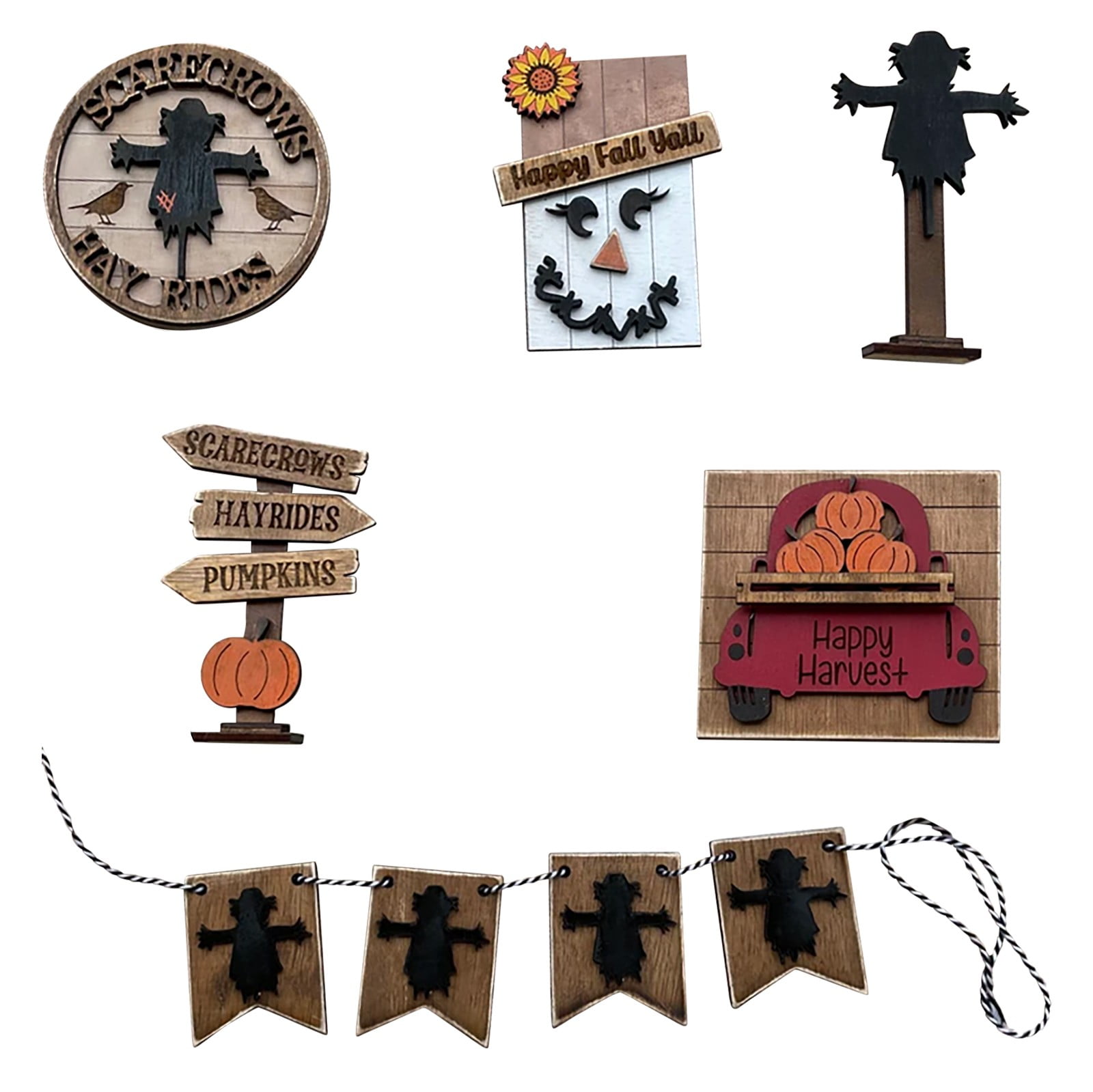 1 Set Of Tiered Tray Decorations Wooden Signs For Home And Wooden Signs