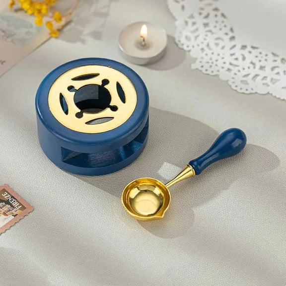 1 Set Of Wax Seal, Solid Wood Wax Melting Furnace With Spoon, Wax Bead Melting Heater, Wax Pot, Bead Rod Heater