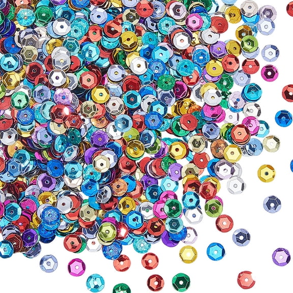 1 Set Ornament Accessories PVC Plastic Paillette/Sequins Beads Flat Round Mixed Color 7x0.3~1mm Hole: 1mm about 100g/set