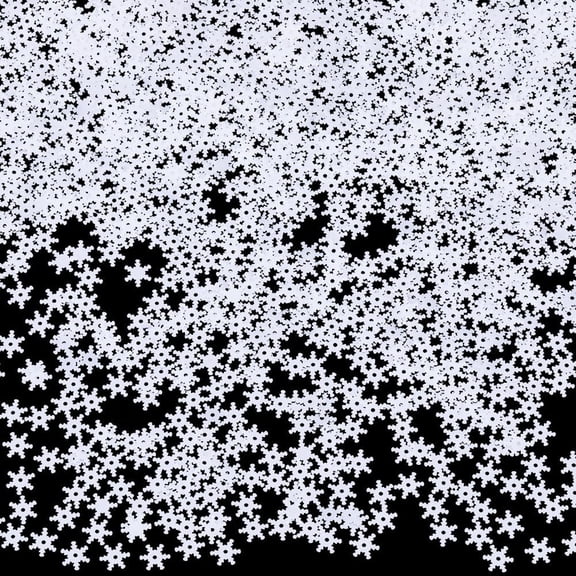 1 Set Ornament Accessories PVC Plastic Paillette/Sequins Beads Snowflake for Christmas White 7.5x7.5x0.3mm Hole: 1mm 6 bags for DIY