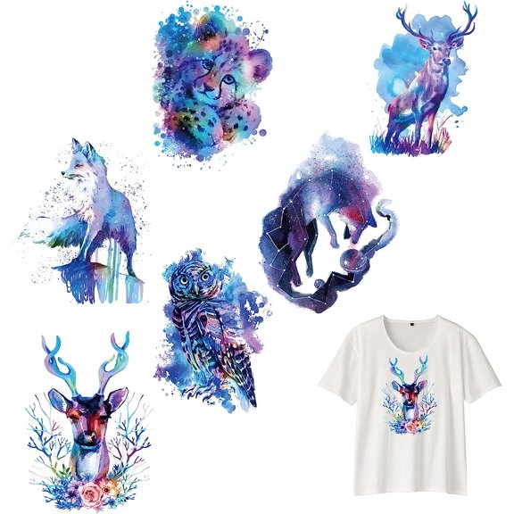 1 Set PET Heat Transfer Film Logo Stickers Set for DIY T-Shirt Bags Hats Jackets Wing Pattern 158~246x191~246mm 9pcs/set for DIY