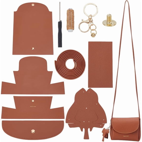 1 Set PU Leather Crossbody Making Kit DIY Handmade Bag Sewing Accessories for DIY Purse Making Shoulder Bag Stitched Making Materials Set
