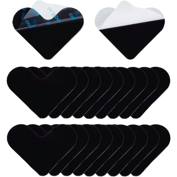 1 Set PU Plastic Rug Grippers Adhesive Non-Slip Carpet Fixing Floor Stickers Heart Black 45x60x2mm 20pcs/set