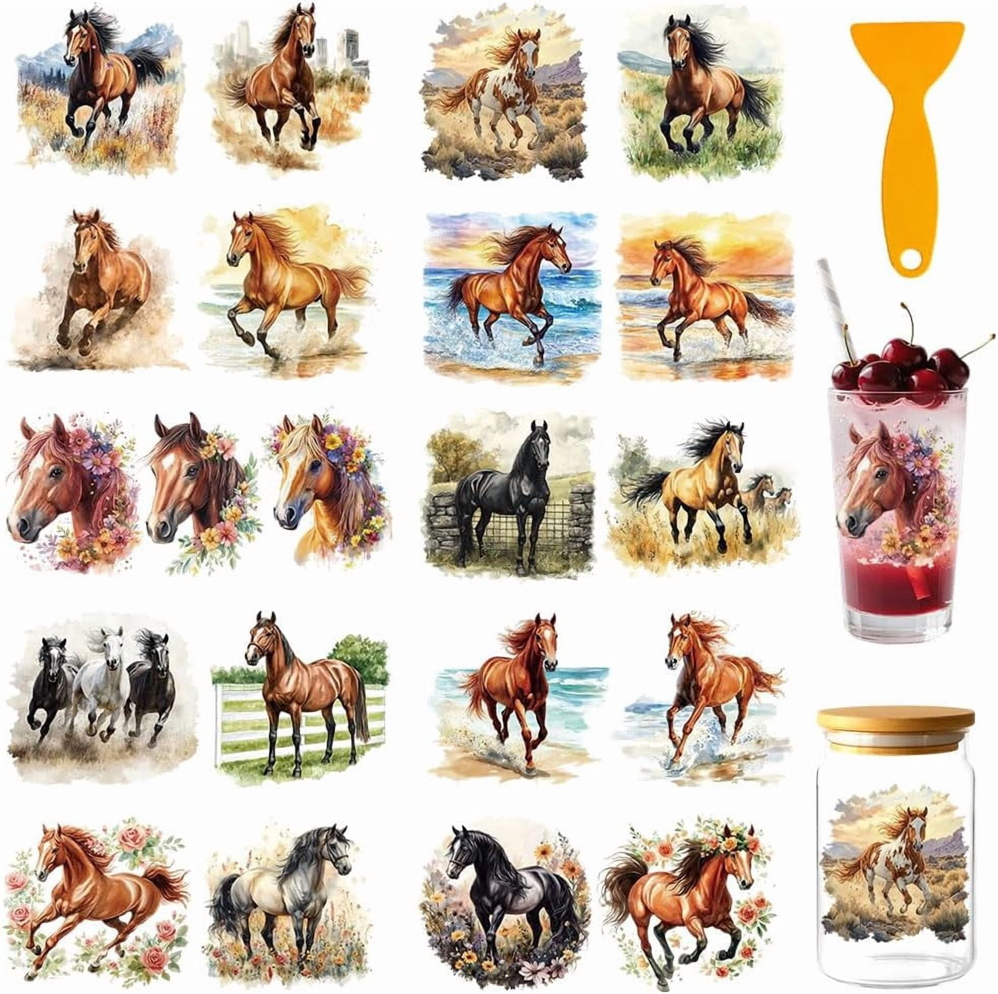 1 Set PVC DIY Heat Transfer Paper for UV Sublimation Cup Horse ...