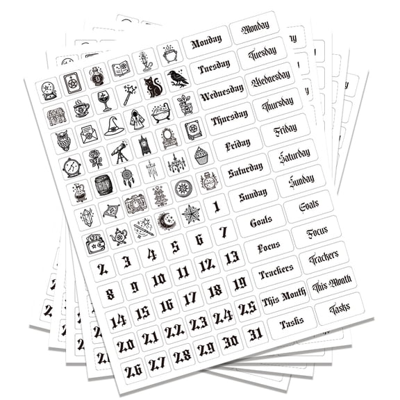 1 Set PVC Self-Adhesive Stickers Writable Label Stickers Rectangle Symbol 220x175mm 120pcs/sheet 5sheets