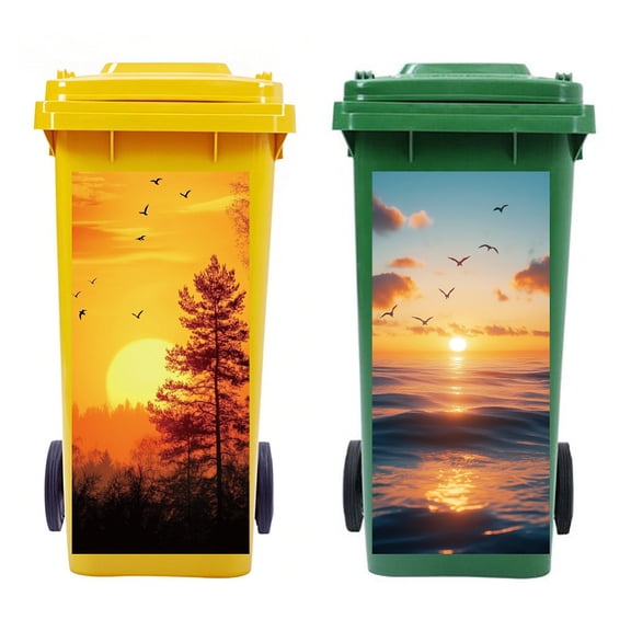 1 Set PVC Stickers Self-adhesive Decorative Stickers Decals for Trash Decoration Sun 82x38mm 2pcs/set