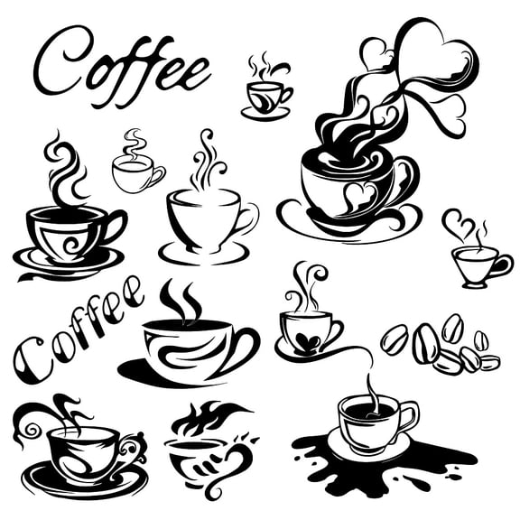 1 Set PVC Wall Stickers Set Rectangle for Home Living Room Bedroom Decoration Coffee 200x290mm 4 sheets/set