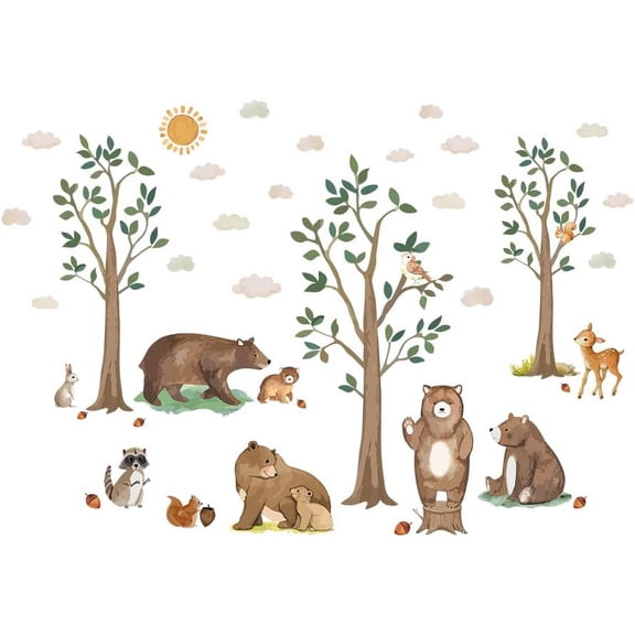 1 Set PVC Wall Stickers Wall Decoration Bear Pattern 290x1180mm