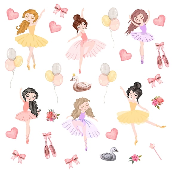 1 Set PVC Wall Stickers Wall Decoration Dancer Pattern 390x900mm