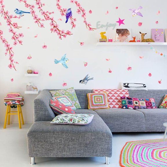 1 Set PVC Wall Stickers Wall Decoration Flower 900x390mm 2 sheets/set for Handmade