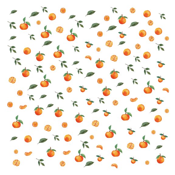 1 Set PVC Wall Stickers Wall Decoration Orange Pattern 390x900mm 2pcs/set