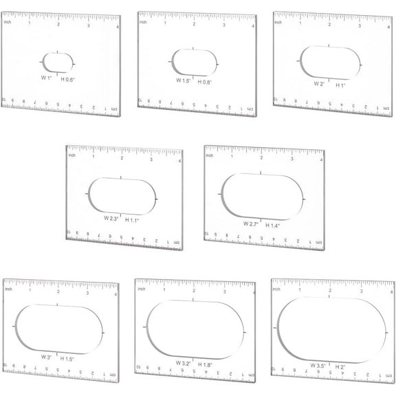 1 Set Pack of 8 Oval Inlay Template Set 4 Inch Router Template Acrylic Router Jig Template Router Stencils Drawing Scale Ruler Measuring Tool