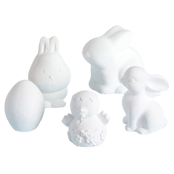 1 Set Paint Your Own Plaster Easter Crafts Kits, DIY Easter Eggs Bunnies Painting Kit Easters Gifts, Easters BasketStuffers Family Party Activity Decorations