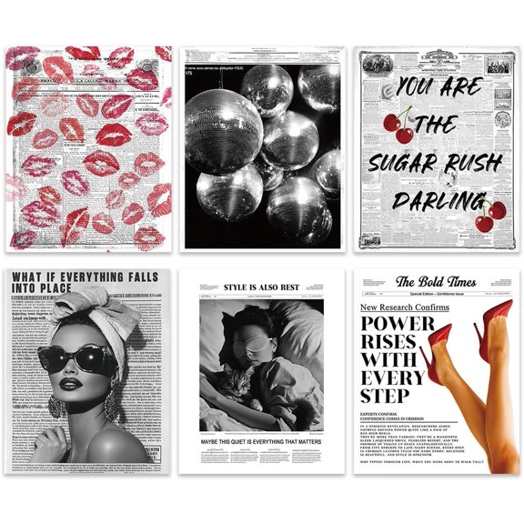 1 Set Paper Wall Decorations for Decorations Rectangle Mixed Shapes 254x205mm 6pcs/set for DIY