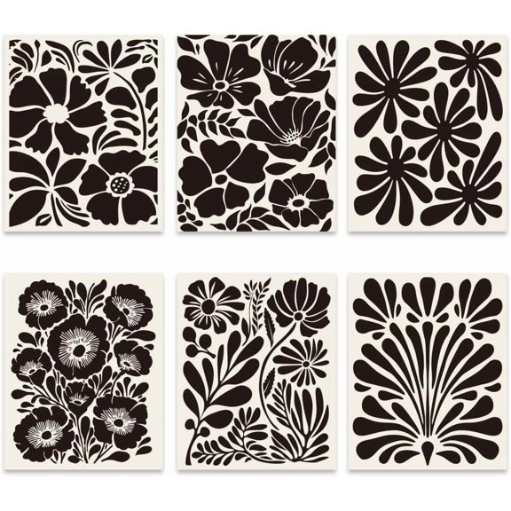 1 Set Paper Wall Decorations for Home Decorations Rectangle Flower 254x205mm 6pcs/set Craft Supplies