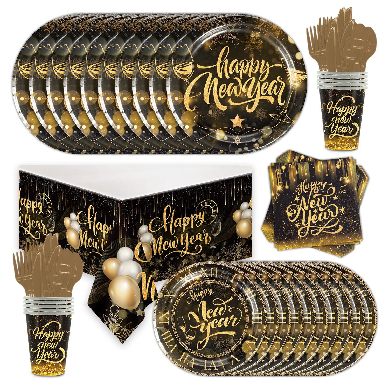 1 Set Party Dinnerware Set New Years Plates And Napkins And Cups Party