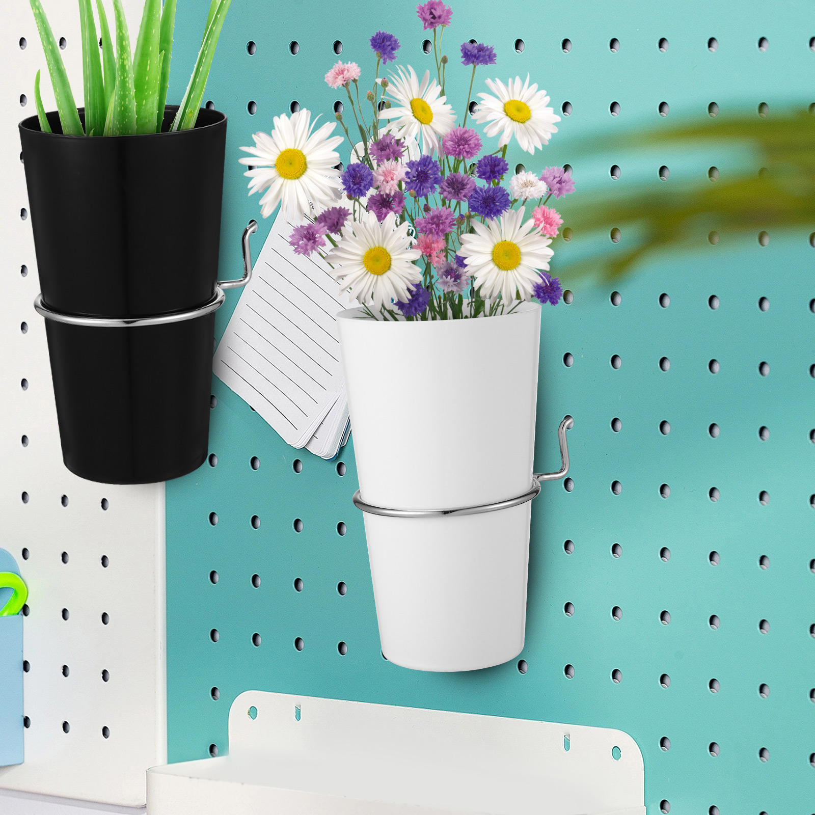 1 Set Pegboard Cups with Pegboard Hooks Pegboard Cup Holders for