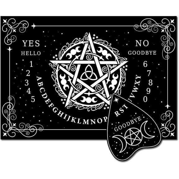 1 Set Pendulum Dowsing Divination Board Set Board Black Talking Board Game for Party Supplies with Planchette