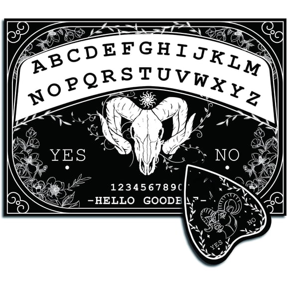 1 Set Pendulum Dowsing Divination Board Set Wooden Spirit Board Black Talking Board Game for Spirit Sheep Pattern 300x210x5mm 2pcs/set