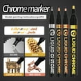 thumbnail image 1 of 1 Set Permanent Liquid Mirror Chrome Marker,Chrome Mirror Paint Pens for Any Surface Chrome Paint Pen for Repairing, Model Painting, Marking or DIY Art Projects (0.7|1.0|2.0|3.0mm,Copper Gold,4Pcs), 1 of 8