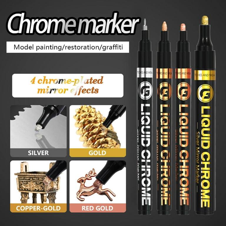 Set Permanent Liquid Mirror Chrome Marker,Chrome Mirror Paint