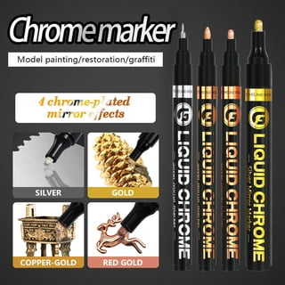 3Pcs Liquid Mirror Chrome Marker Gold Chrome Silver Model Gloss Paint  Marker Pen