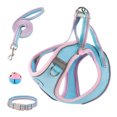 1 Set Pet Harness Leashes Reflective Stripes Antiloss Breathable Pet