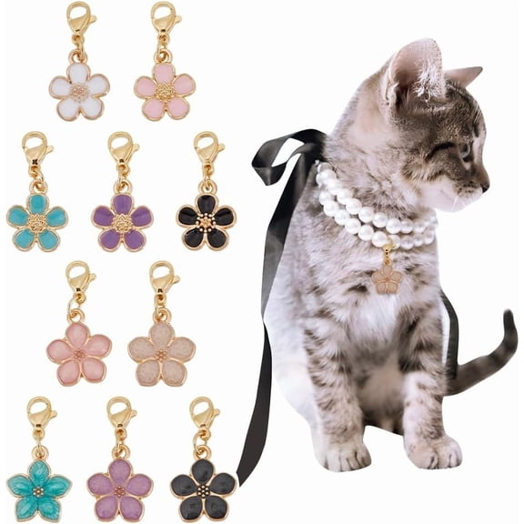 1 Set Pets Collar Pendants for Cat Jewelry Pendant Charm with Stainless Steel Clasps for Pet Dog Cat Necklace Collar Accessories Bag Shoelace Decor diy Mixed Color