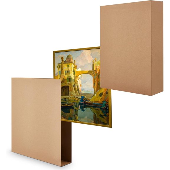 1 Set Picture Shipping Box 40" x 60" x 4" Corrugated Cardboard Adjustable Boxes for Shipping TV Picture Mirror Moving Packing Glass Storage Supplies$$Office
