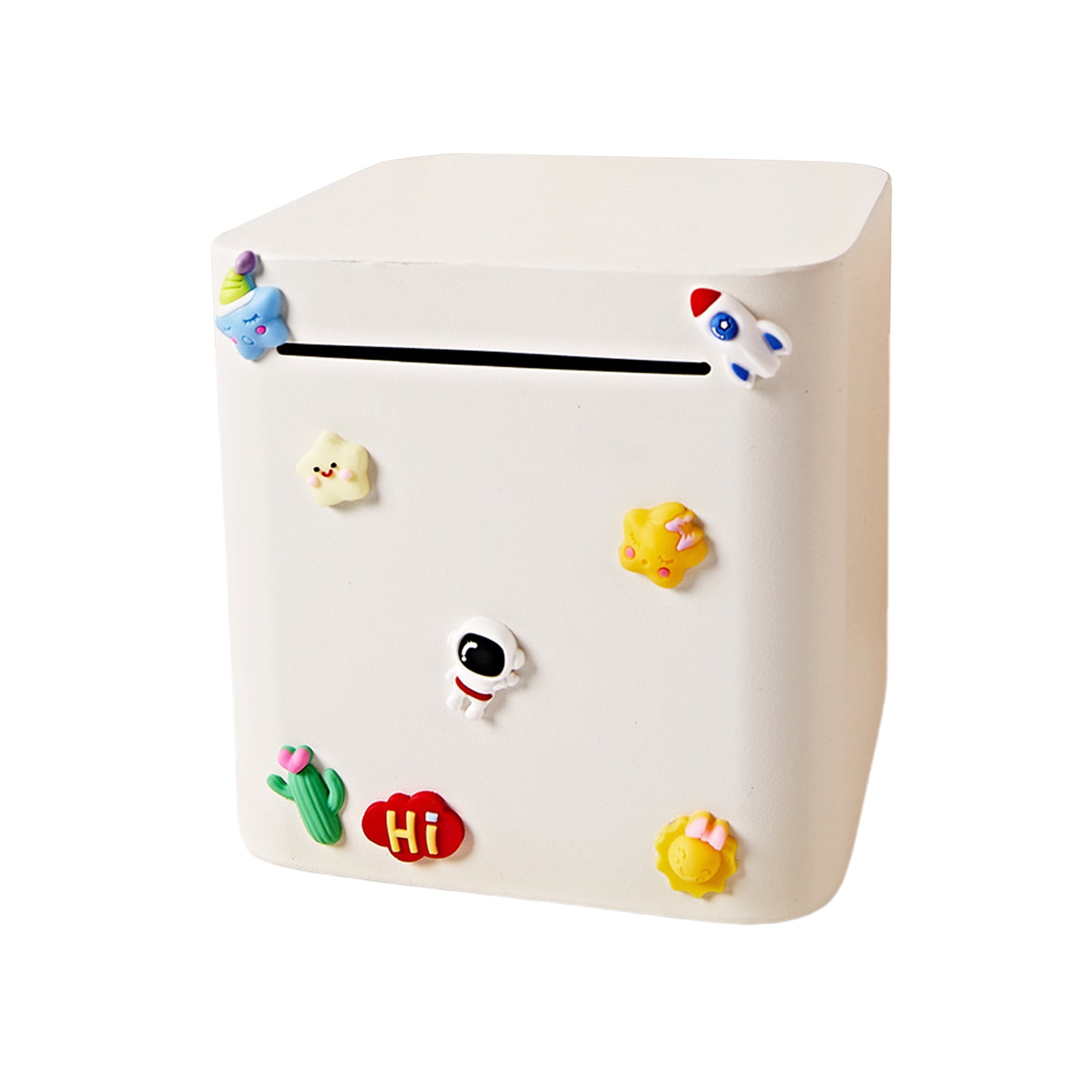 1 Set Piggy Bank Unopenable Money Saving Box Bright Colors Large 