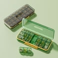 thumbnail image 1 of 1 Set Pill Box Dustproof Moisture-proof 7 Day 21 Grids Fish Oil Vitamin Tablet Storage Box Household Supplies,Black, 1 of 7