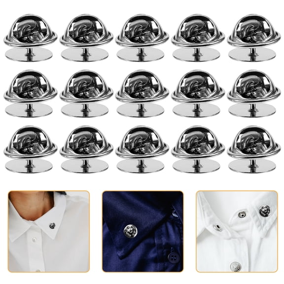 Silver Metal Pin Backs for DIY Jewelry Making Crafts Handle Design Easy to Grasp 1 Set