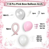 1 Set Pink Bow Balloon Garland Arch Kit - Birthday Decorations Bow Pink and White Balloon Arch Kit Different Size for Wedding Bridal Girls Birthday Engagement Party Decorations