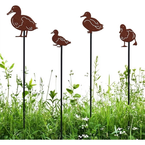 1 Set Pinted Iron Insects Garden Stakes Patio Lawn Yard Pathway Outdoor Garden Decor Angel & Fairy 600mm Pattern: 150~160x90~140x0.4mm 4pcs/set