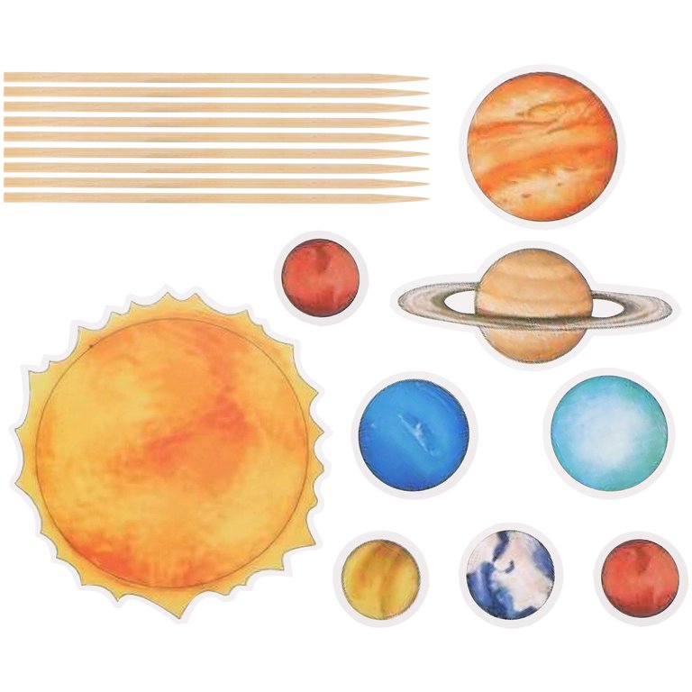 1 Set Planet Cupcake Topper Solar System Cupcake Decor Cake 