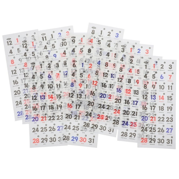 1 Set Date Stickers for Planners Small Number Stickers Decorative Calendar Stickers Monthly Stickers Accessories for Planners Journals Calendar Notebooks